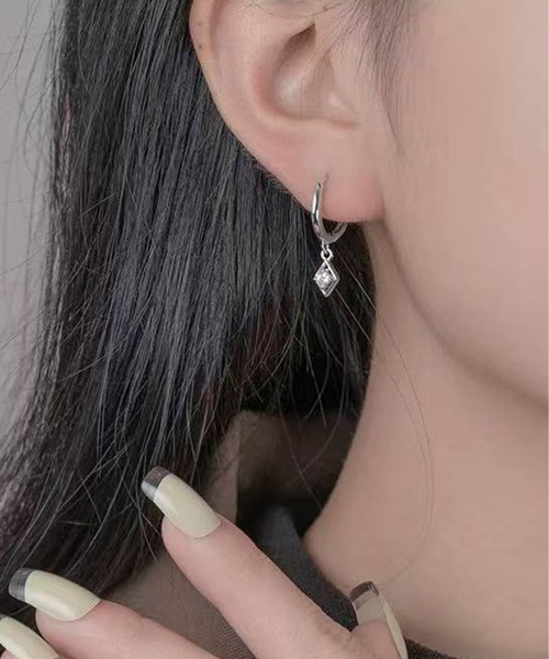 ALWAYS GOOD TIME ピアス ドロップピアス/ストーン/1粒/フープピアス