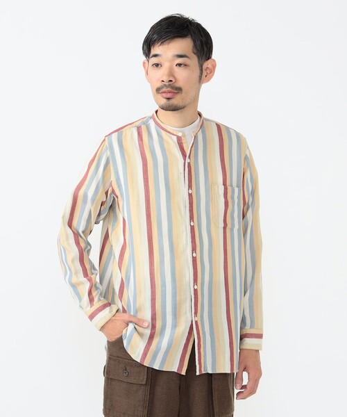 希少 日本製 ヴィンテージ ストライプ柄 バンドカラーシャツ クラシック レトロ 楽天市場】VINTAGE EL ストライプ シャツ 長袖 メンズ 白黒