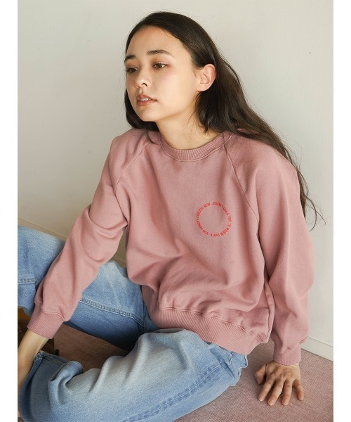 tシャツ Circle logo raglan sweatshirt レディース