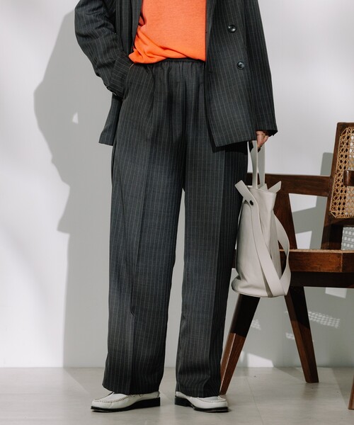 FREAK'S STORE スラックス パンツ 接触冷感/UV リネンタッチ