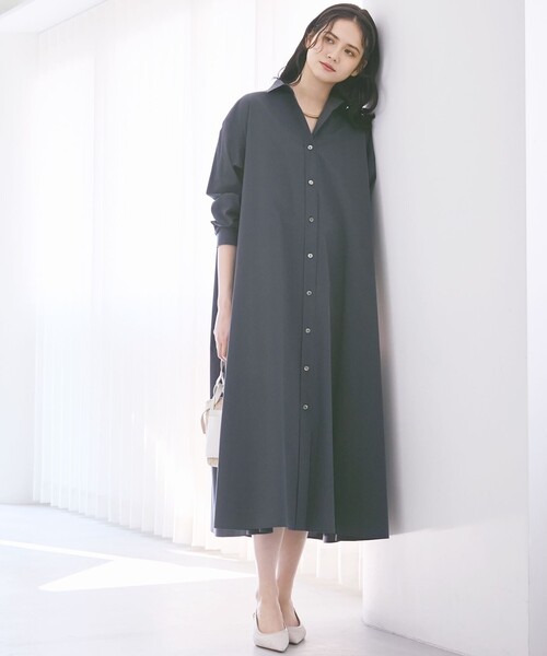 シャツワンピース 「SLOW/一部店舗限定」タンブラーコットンブロード