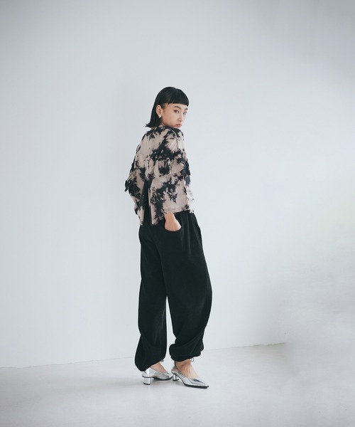 ROSE BUD（ローズバッド） レース×タイダイ柄 Tシャツ ROSE BUD tシャツ (mag.by c)ブリーチ タイダイフリルTシャツ