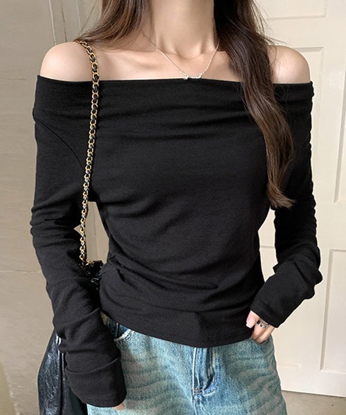 9090girls Tシャツ　オフショル Off shoulder camo thermal L/S Tee【9090 girl】 – YZ