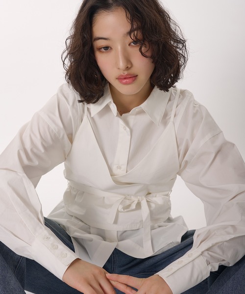 MUHET ブラウス シャツ 「set item」shirt ＆ bustier / シャツ
