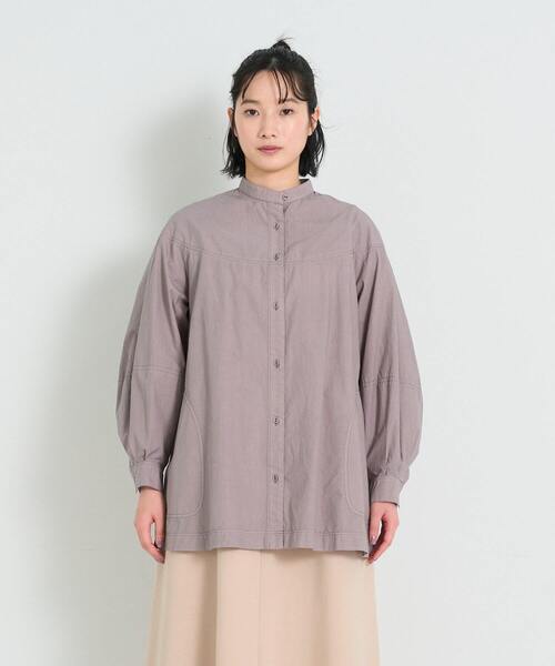 ブラウス シャツ ステッチワークチュニック レディース