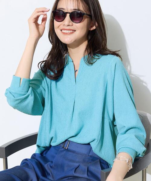 INDIVI（インディヴィ） uvカット tシャツ 「洗える／凹凸素材