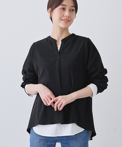 INDIVI（インディヴィ） uvカット tシャツ 「洗える／凹凸素材