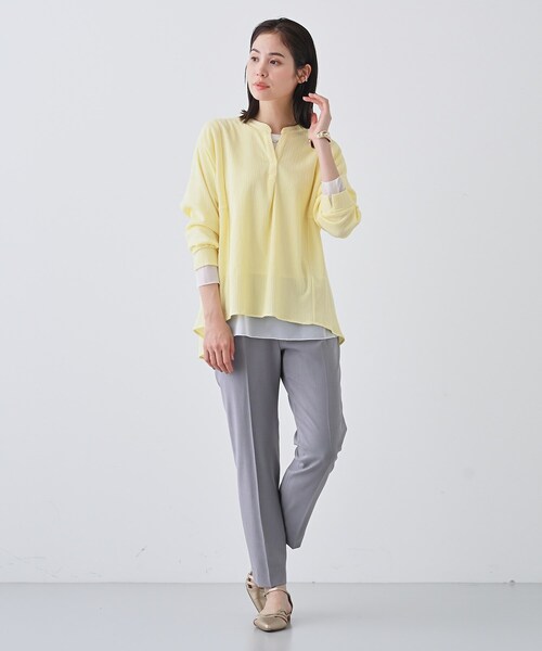 INDIVI（インディヴィ） uvカット tシャツ 「洗える／凹凸素材