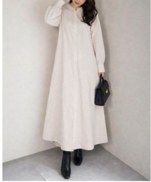 BLANC FICELLE ワンピース 薄手 バックプリーツ ロング丈 ワンピース