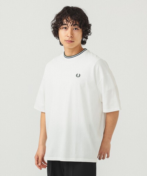 【FRED PERRY】★送料・関税込★クルーネック ピケTシャツ FRED PERRY tシャツ 「別注」FRED / オーバーサイズ ピケ T