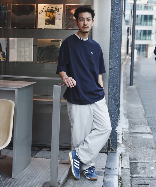 【FRED PERRY】★送料・関税込★クルーネック ピケTシャツ FRED PERRY tシャツ 「別注」FRED / オーバーサイズ ピケ T
