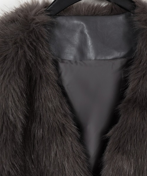 「me+em select」 ノーカラージャケット FREE グレー レディース_画像6