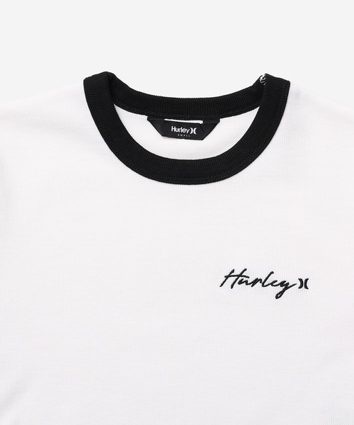 tシャツ 「Hurley/ハーレー」レディースリブTシャツ　サイドリボン　丈短　RIB SIDE SHIRRING SS TEE レディース Hurley/ハーレー】レディースリブTシャツ サイドリボン 丈短 RIB