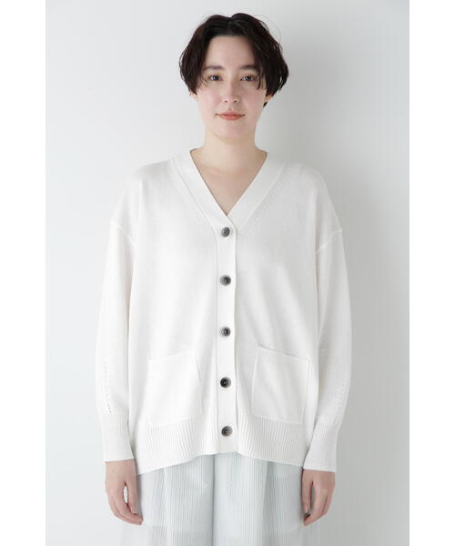 カーディガン 「ウォッシャブル」ペーパーヤーンミドル丈カーディガン レディース human woman カーディガン 「ウォッシャブル」ペーパーヤーン