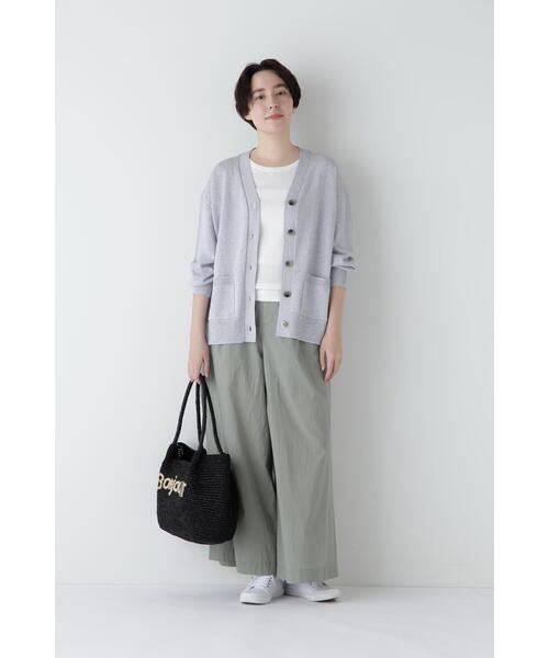 カーディガン 「ウォッシャブル」ペーパーヤーンミドル丈カーディガン レディース human woman カーディガン 「ウォッシャブル」ペーパーヤーン
