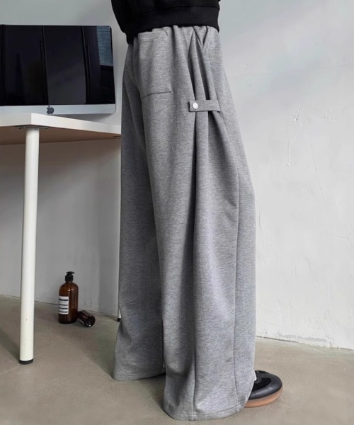 link lot ワイドパンツ スウェットパンツ ジャージ サイドスナップ