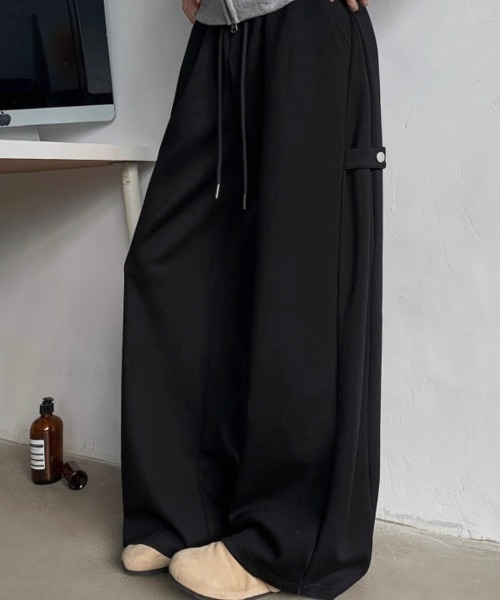 link lot スウェットパンツ ジャージ サイドスナップボタンワイド