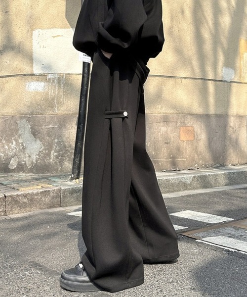 link lot スウェットパンツ ジャージ サイドスナップボタンワイド