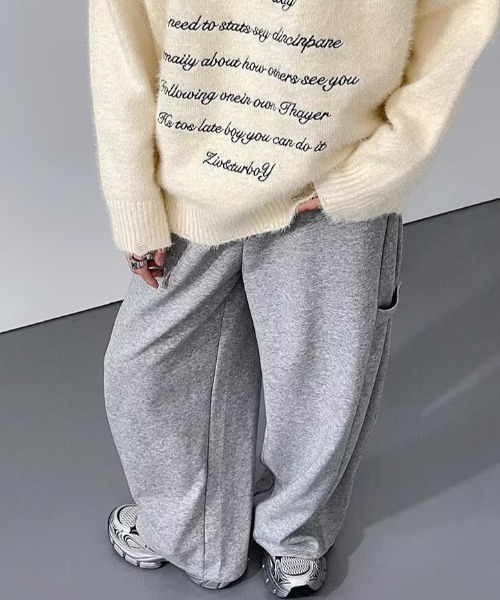 link lot ワイドパンツ スウェットパンツ ジャージ サイドスナップ