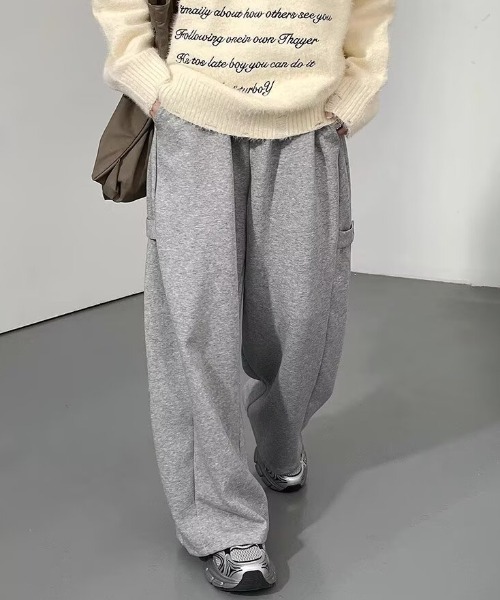 link lot スウェットパンツ ジャージ サイドスナップボタンワイド