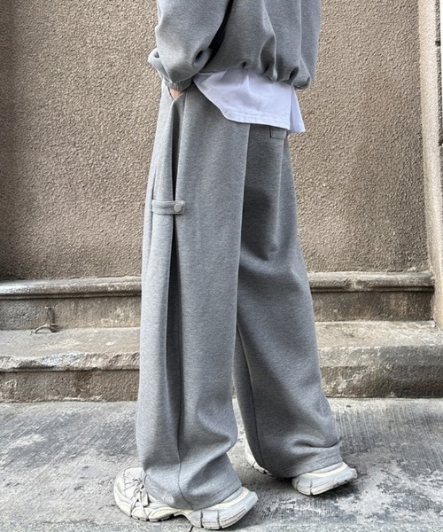 link lot スウェットパンツ ジャージ サイドスナップボタンワイド