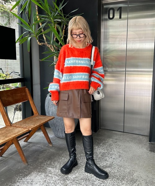 「HELLO.SANFRANCISCO」 長袖ニット FREE アイボリー レディース_画像3