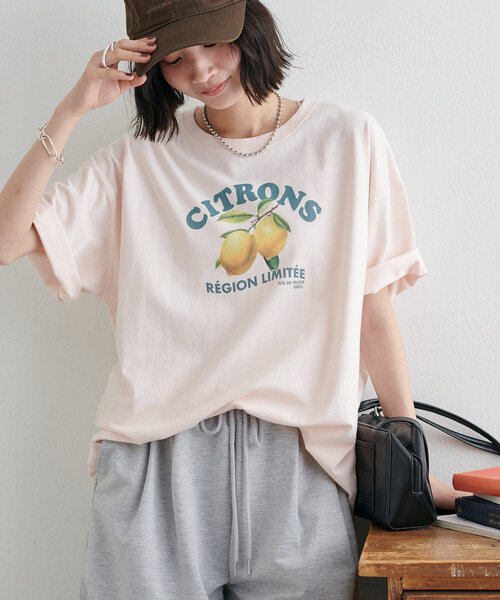 Discoat tシャツ 「ユニセックス」レモングラフィックTシャツ「WEB限定