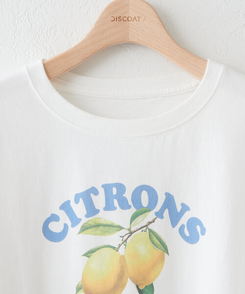 Discoat tシャツ 「ユニセックス」レモングラフィックTシャツ「WEB限定