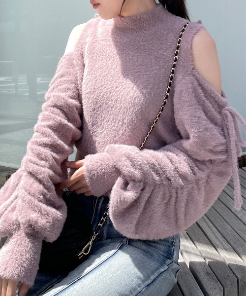 「abc une face」 長袖ニット FREE ピンク レディース_画像2