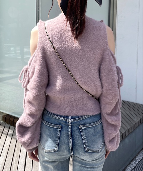 「abc une face」 長袖ニット FREE ピンク レディース_画像6