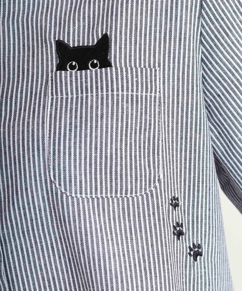 新品 クニオサトウ チュニック ワンピース 猫 ネコ ねこプリント 七分袖 M 猫シャツ（ワンピース、チュニック） | ファッション のおすすめ
