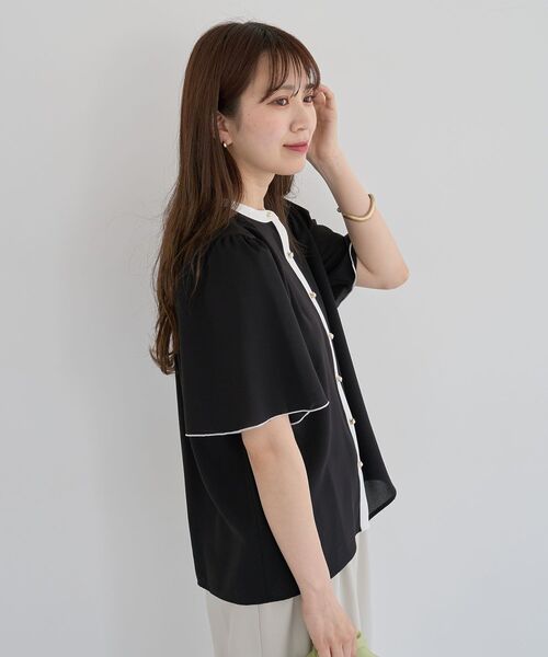ELENCARE DUE ブラウス シャツ ・ELENCARE バイカラーブラウス