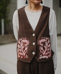 ベスト ジレ aguniパッチワーク刺繍ベスト レディース｜ZOZOTOWN Yahoo!店