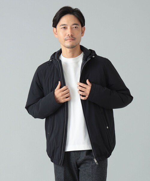 HERNO切替ブルゾン 薄手ウォッシャブルブルゾンダウン/ナイロン x コットン HERNO切替ブルゾン 薄手ウォッシャブルブルゾンダウン/ナイロン x