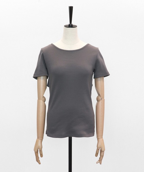 tシャツ 前後2WAYリブカットソー レディース