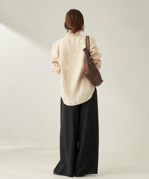 【美品】plage 存在感◎着るだけで気分も上がる神ブラウス　可愛い　リネン plage ブラウス シャツ Garment Dye Linen レディース