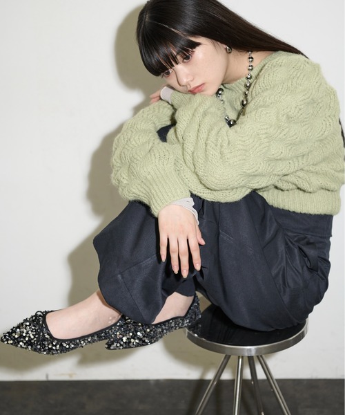 「THE YOn」 フラットパンプス 38 シルバー レディース