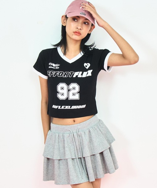 ANAP（アナップ） tシャツ 半袖 ライン Vネック ゲーミング プリント T