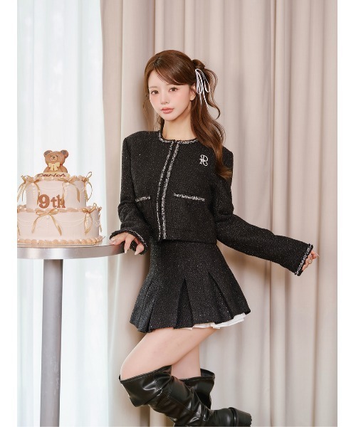 darich スパンコールツイードミニスカート ツイード　ミニスカート Darich スカート スパンコールツイードミニスカート : ZOZOTOWN