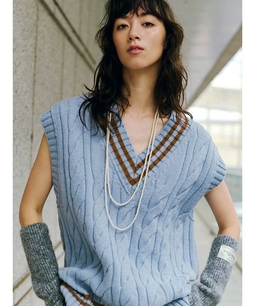 mila schön ネイビー 麻ベスト サイズ46 mila schön ネイビー 麻ベスト サイズ46 - メルカリ