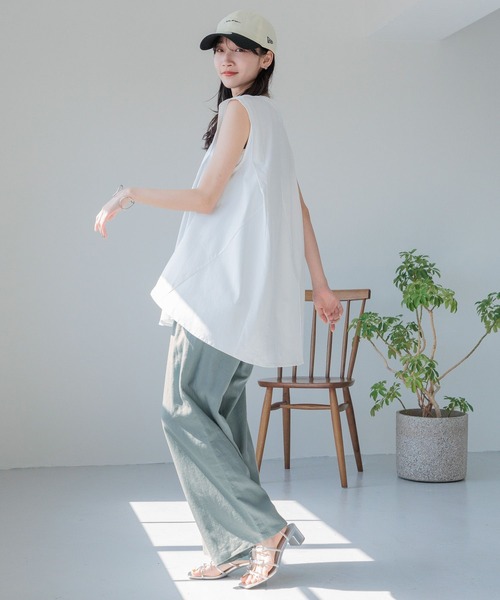 「LOWRYS FARM」 ノースリーブトップス FREE ブラック レディース_画像4