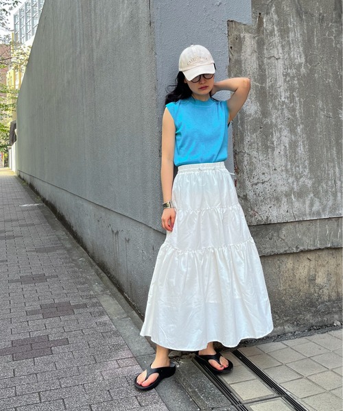 feepur（フェピュール） フレアスカート TALL オフホワイト レディース