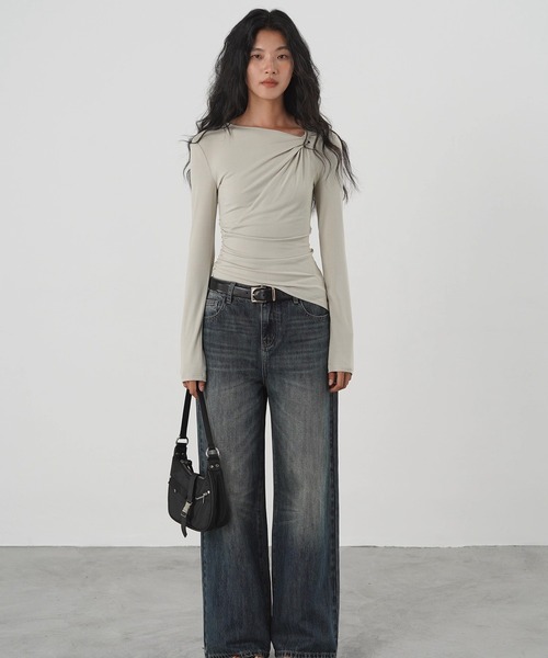 EIGHTHMONTH tシャツ アシンメトリーツイストトップ EM25a071
