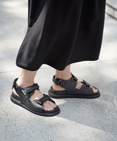 「CAMINANDO」 フラットサンダル 38 ブラック レディース_画像8