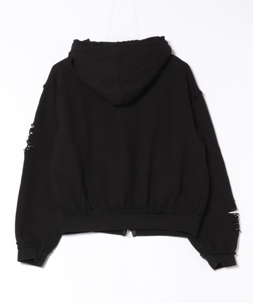 パーカー 「nmtc +」damage cropped zip up hoodie / 「エヌエムティー