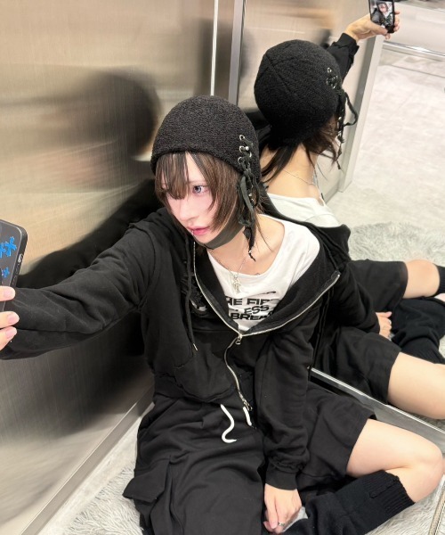 パーカー 「nmtc +」damage cropped zip up hoodie / 「エヌエムティー