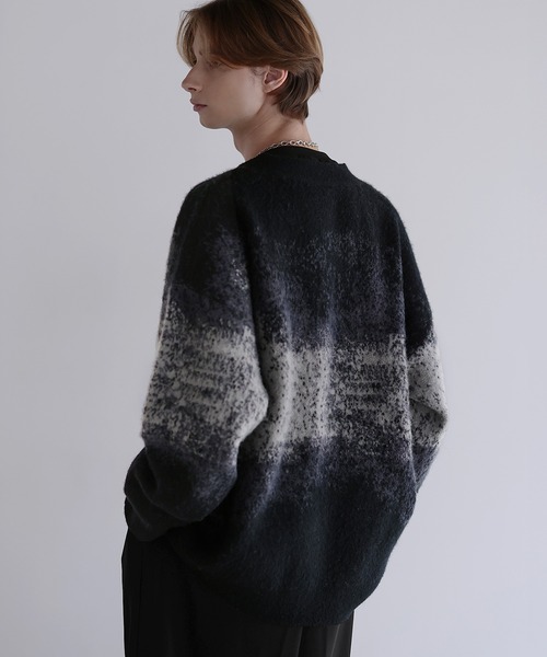 SOCCE カーディガン モヘアライクルーズシルエットグラデーション