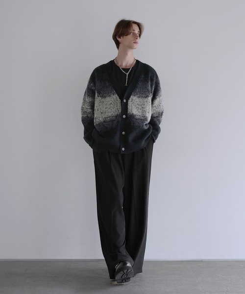 SOCCE カーディガン モヘアライクルーズシルエットグラデーション