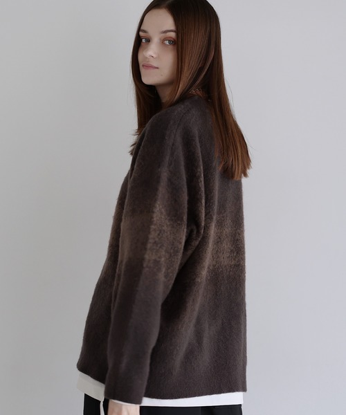 SOCCE カーディガン モヘアライクルーズシルエットグラデーション