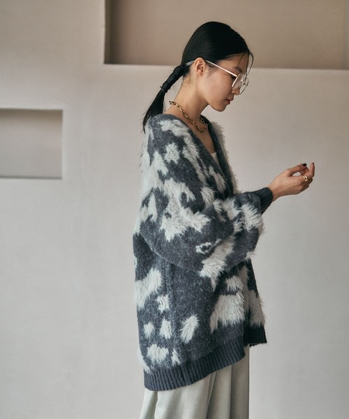 レプシィム　5ゲージ柄シャギーVカーディガン 5ゲージ柄シャギーVカーディガン | [公式]レプシィム （LEPSIM）通販